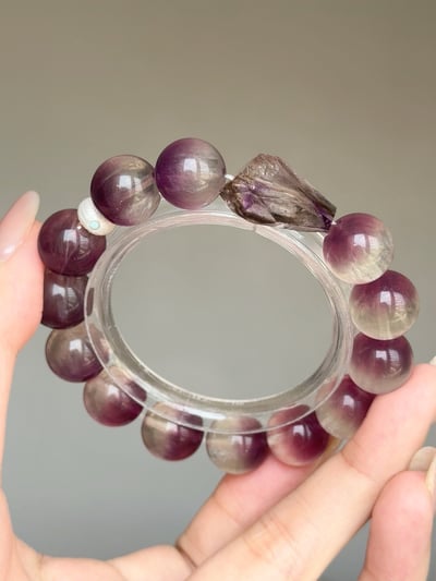 【彼岸覺醒．意識重整】 Rosa.G 半盆拉絲紫螢石 x 隨型彼岸花超七設計手鍊2