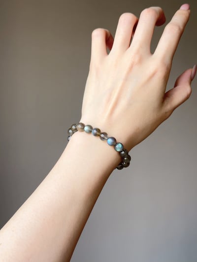 【深海覺醒．精準控場】 Rosa.G 藍晶貔貅 x 淨體灰藍幽靈 x 拉長石設計手鍊5