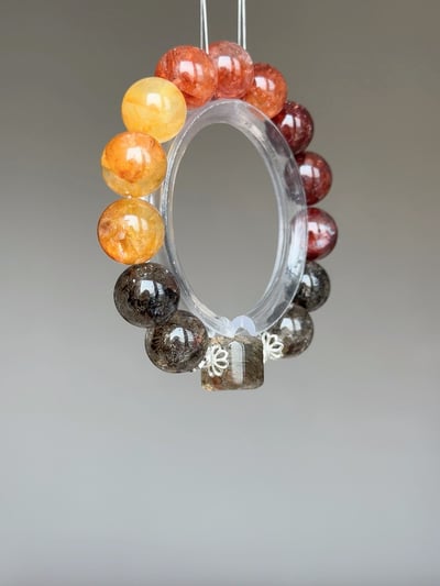 【熔岩武士．權威顯化】 Rosa.G 黑武士閃靈 x 三色膠花 x 黑金超方糖設計手鍊4