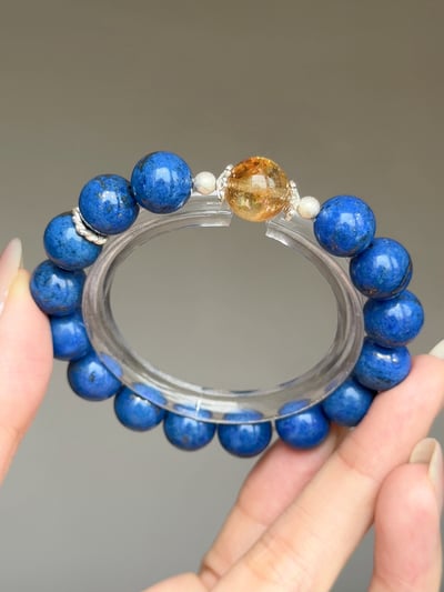 【星域覺醒．豐盛對焦】 Rosa.G 老礦青金石 x 彩虹黃塔晶設計手鍊6