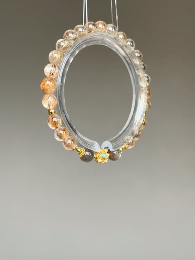 【大地金脈．紮財富根基】 Rosa.G 銅髮晶 x 黑金骨幹 x 原礦綠松石手鍊3