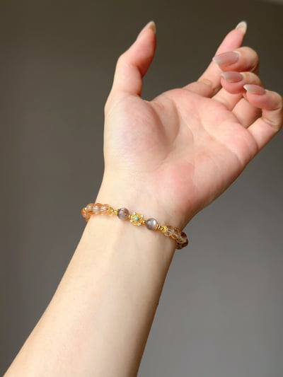 【大地金脈．紮財富根基】 Rosa.G 銅髮晶 x 黑金骨幹 x 原礦綠松石手鍊6