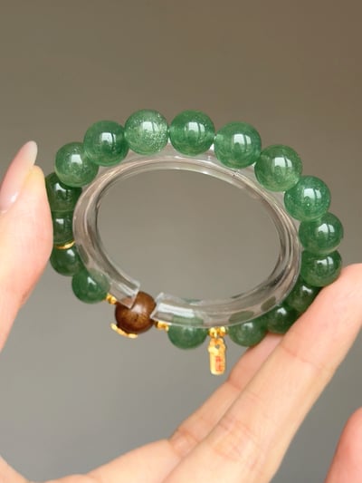 【人氣修復．焦慮斷捨離】 Rosa.G 星光綠草莓晶 x 沉香 x 開運純銀設計手鍊5
