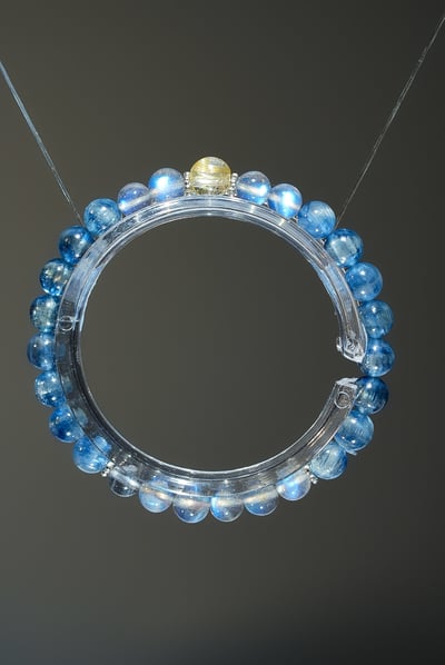 【曜藍金鋒．清醒掠奪】 Rosa.G 頂級鈦晶 x 強藍光拉長石 x 貓眼藍晶石能量手鍊1