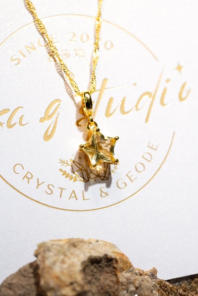 ⭒雙手擁抱財富魔王的到來⭒【黃金利比亞隕石項鍊】1