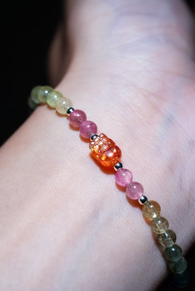 【全能耀富】 Rosa.G 熾耀彩韻｜金太陽神獸貔貅天然彩碧璽 手鍊6