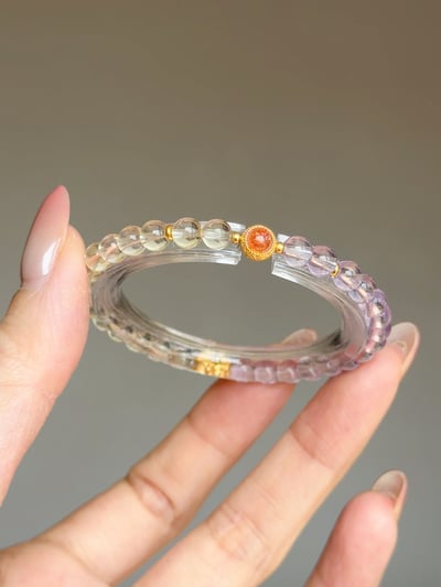 【智性招財・包賺鎖庫】Rosa.G 紫曜御金｜紫黃水晶  𝘹 鑲嵌金太陽 𝘹 包巾貔貅純銀手鍊2