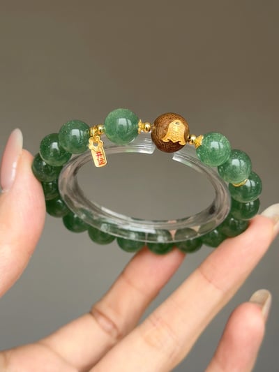 【人氣修復．焦慮斷捨離】 Rosa.G 星光綠草莓晶 x 沉香 x 開運純銀設計手鍊4