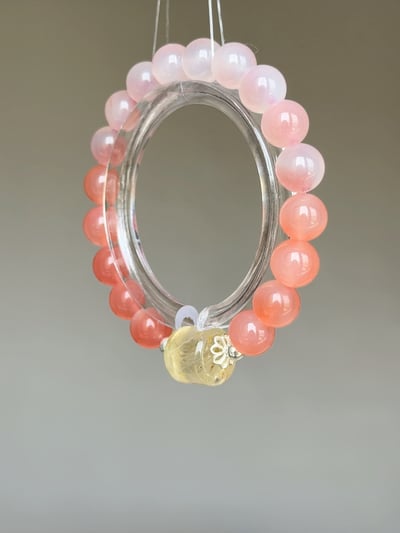 【緋紅盛世．顯化巔峰】 Rosa.G 漸變緋紅 x 金髮晶桶珠設計手鍊7