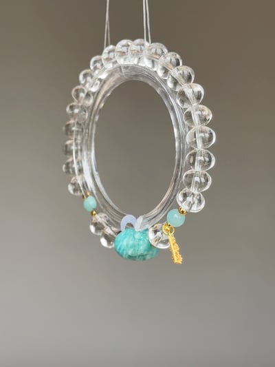 【思緒清理．財路大開】 Rosa.G 無優化天河石貔貅 x 白水晶算盤珠設計手鍊3