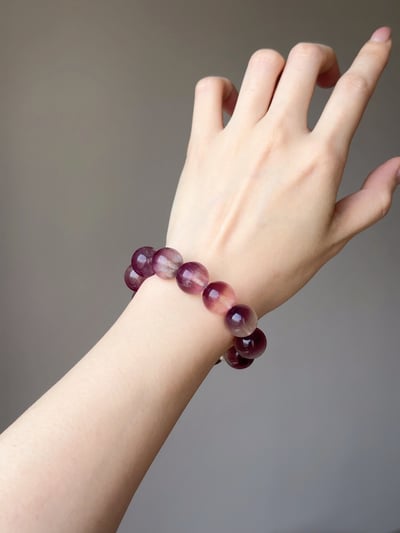 【彼岸覺醒．意識重整】 Rosa.G 半盆拉絲紫螢石 x 隨型彼岸花超七設計手鍊5