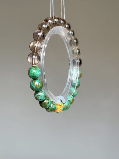 【絕地反擊・雷霆收割】Rosa.G 鳳骨雷霆｜鳳凰松 𝘹 淨體魔晶宙斯 𝘹 原礦綠松石 手鍊7