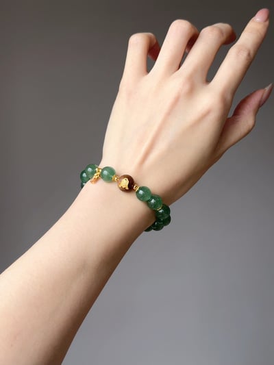 【人氣修復．焦慮斷捨離】 Rosa.G 星光綠草莓晶 x 沉香 x 開運純銀設計手鍊6