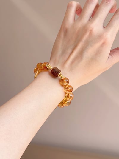 【鎏金梵音】濃郁黃水晶．沉香祝福3