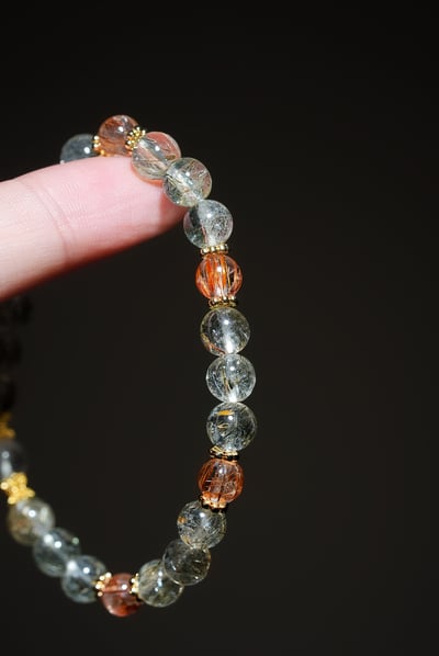 【星海綻放．豐盛對焦】 Rosa.G 海膽水晶 x 紅銅鈦 x 綠碧璽髮晶設計手鍊8