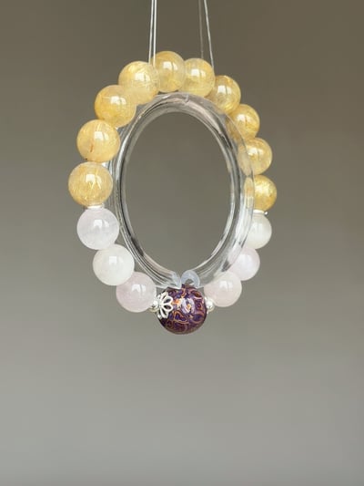 【八方豐盛．星芒守護】 Rosa.G 金髮晶 x 貓眼紫鋰輝 x 八方來財大漆珠設計手鍊2