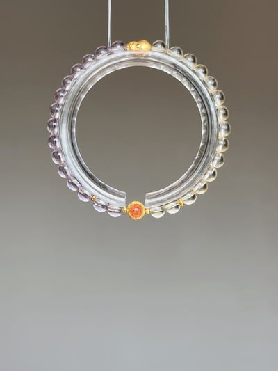 【智性招財・包賺鎖庫】Rosa.G 紫曜御金｜紫黃水晶  𝘹 鑲嵌金太陽 𝘹 包巾貔貅純銀手鍊1