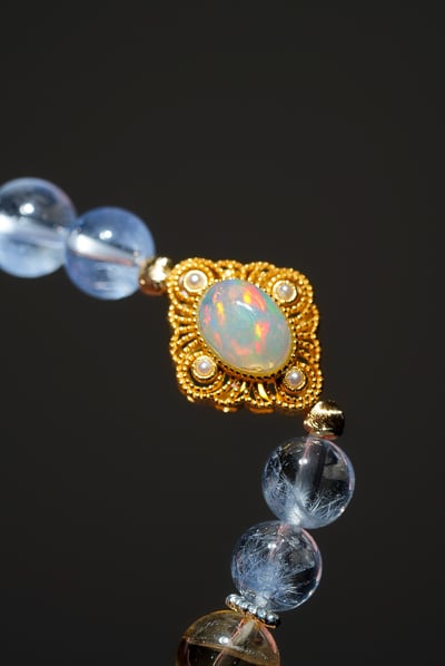 【靈感突圍．顯化全域】 Rosa.G 鑲嵌歐珀 x 綠幽靈 x 黃水晶 x 藍線石設計手11