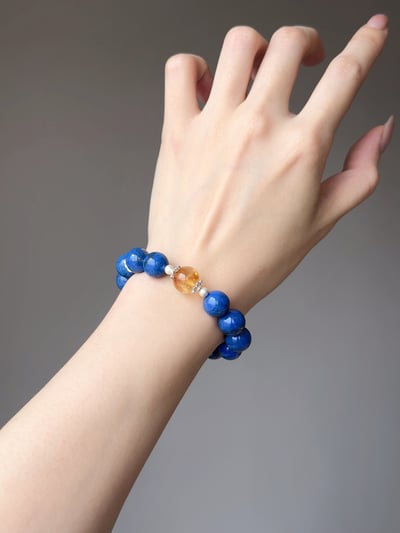 【星域覺醒．豐盛對焦】 Rosa.G 老礦青金石 x 彩虹黃塔晶設計手鍊3