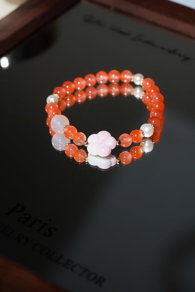 【胭脂雲影．貴人滋養】 Rosa.G 南紅 x 珍珠 x 女皇貝 x 蜜桃鹽源設計手鍊5