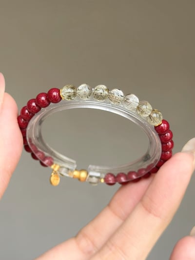 【辟邪防小人・事業爆發】Rosa.G 紫金御碧｜紫金砂 𝘹 綠碧璽髮晶 𝘹 招財葫蘆 手鍊5