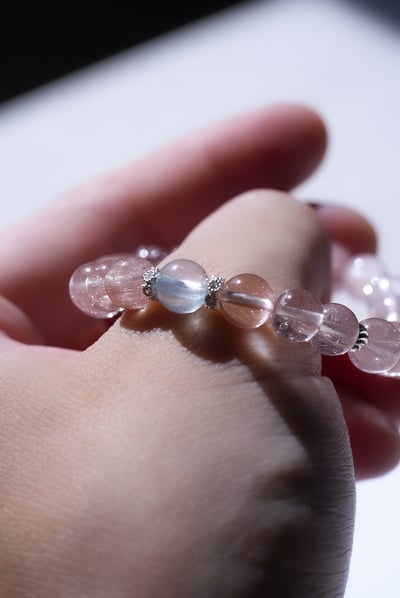 高品透體藍兔毛mix粉兔毛mix粉鋼絲5