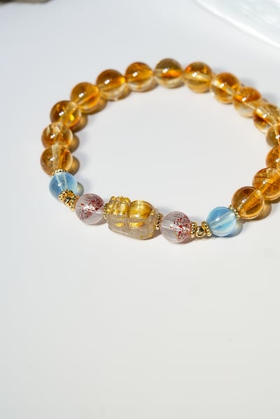 【全能通殺・高EQ招財】Rosa.G 海穹御金｜黃塔晶 𝘹 海藍寶 𝘹 超七草莓晶 𝘹 鈦晶貔貅手鍊5