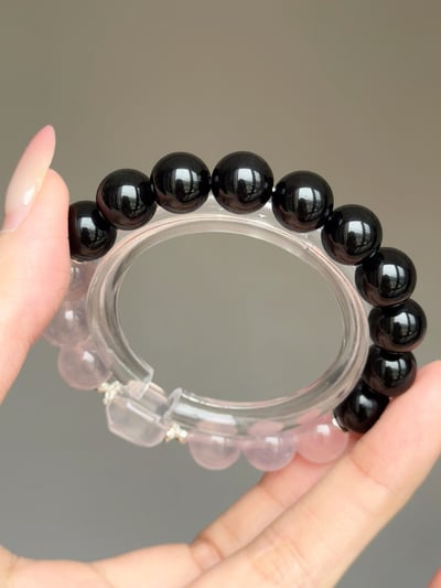 【守光・歸己】黑曜石 × 粉晶設計手鍊｜你給那麼多，這次留給自己 Rosa.G5