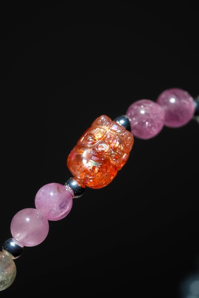 【全能耀富】 Rosa.G 熾耀彩韻｜金太陽神獸貔貅天然彩碧璽 手鍊3