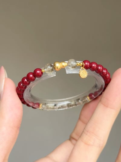 【辟邪防小人・事業爆發】Rosa.G 紫金御碧｜紫金砂 𝘹 綠碧璽髮晶 𝘹 招財葫蘆 手鍊4