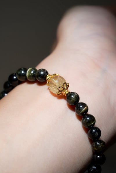 【日常守護】光之森｜綠碧璽 x 金髮晶手串｜溫柔的豐盛顯化4