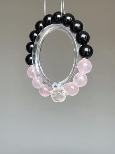 【守光・歸己】黑曜石 × 粉晶設計手鍊｜你給那麼多，這次留給自己 Rosa.G4