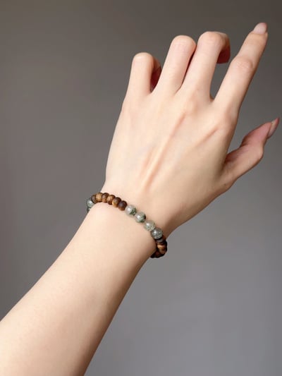 【正財霸主・鎮場破局】Rosa.G 御翠醒獅｜綠幽靈 𝘹 鶯歌綠沉香 𝘹 純銀醒獅 手鍊6