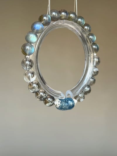 【深海覺醒．精準控場】 Rosa.G 藍晶貔貅 x 淨體灰藍幽靈 x 拉長石設計手鍊6