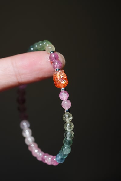 【全能耀富】 Rosa.G 熾耀彩韻｜金太陽神獸貔貅天然彩碧璽 手鍊2