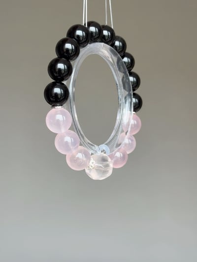 【守光・歸己】黑曜石 × 粉晶設計手鍊｜你給那麼多，這次留給自己 Rosa.G3