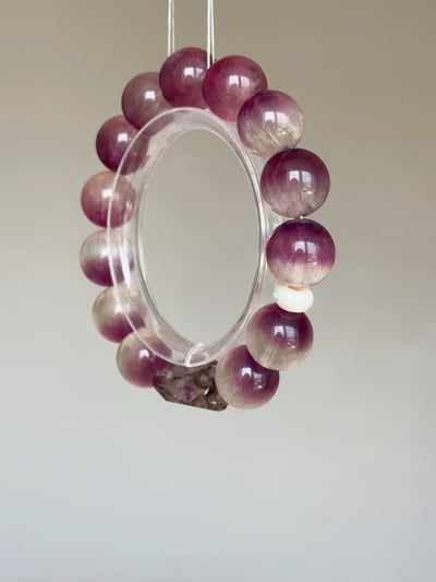 【彼岸覺醒．意識重整】 Rosa.G 半盆拉絲紫螢石 x 隨型彼岸花超七設計手鍊6