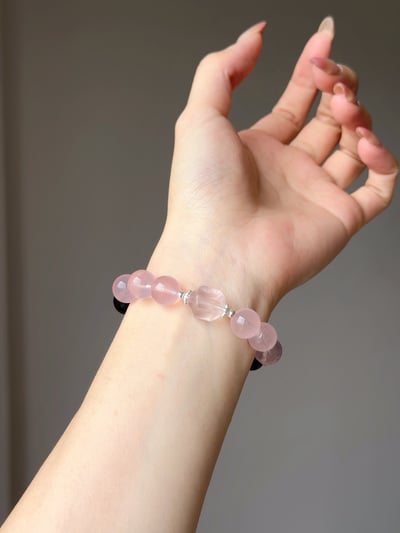 【守光・歸己】黑曜石 × 粉晶設計手鍊｜你給那麼多，這次留給自己 Rosa.G7