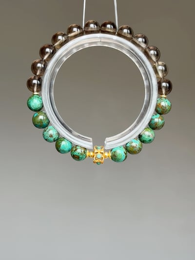 【絕地反擊・雷霆收割】Rosa.G 鳳骨雷霆｜鳳凰松 𝘹 淨體魔晶宙斯 𝘹 原礦綠松石 手鍊1