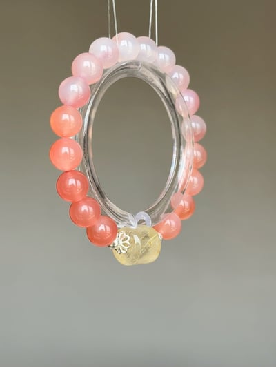 【緋紅盛世．顯化巔峰】 Rosa.G 漸變緋紅 x 金髮晶桶珠設計手鍊6