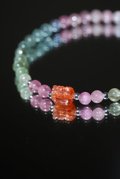 【全能耀富】 Rosa.G 熾耀彩韻｜金太陽神獸貔貅天然彩碧璽 手鍊4