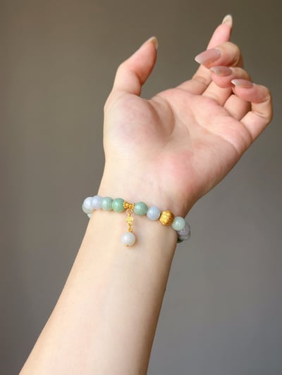 【三彩翡翠．貴人對焦】 Rosa.G 綠、紫、淡紫翡翠設計手鍊4