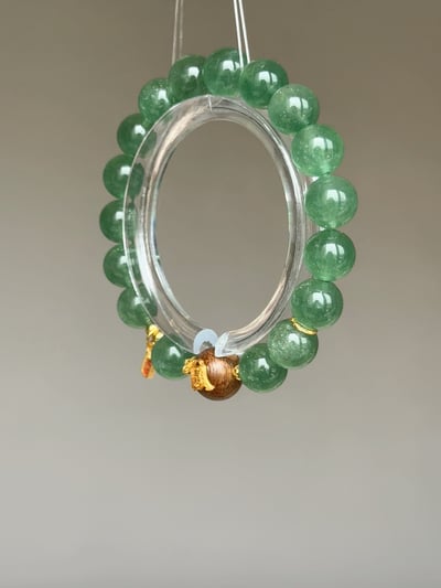 【人氣修復．焦慮斷捨離】 Rosa.G 星光綠草莓晶 x 沉香 x 開運純銀設計手鍊3