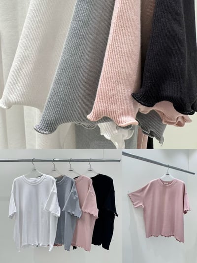 木耳邊坑條上衣 26313209