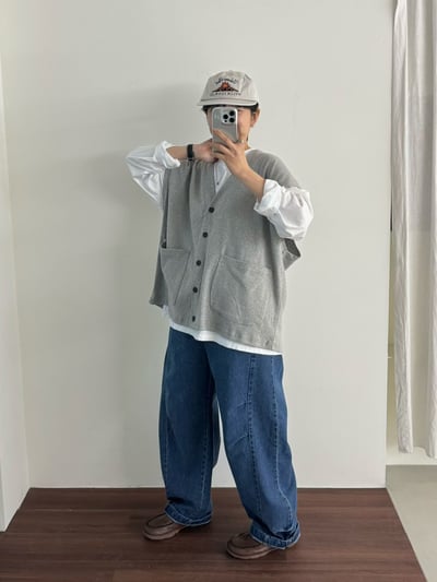 V領雙口袋背心 26226092