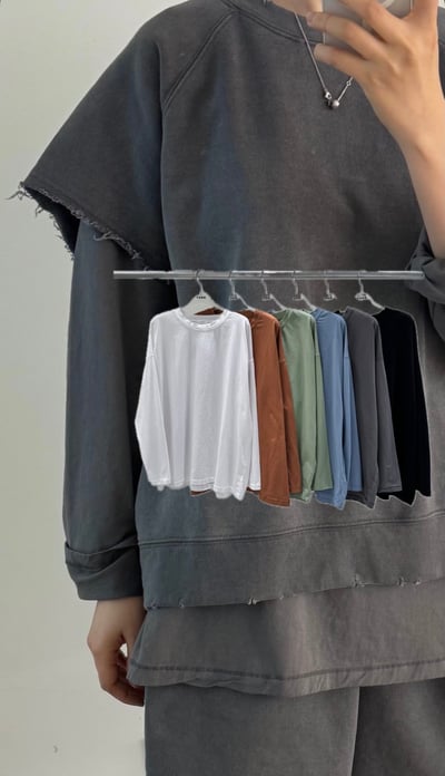 包色款圓領上衣 206061