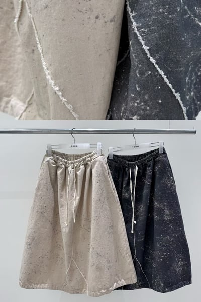 鬆緊腰拼接休閒裙 2060211