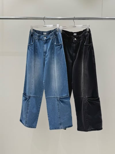 口袋設計款丹寧褲 26313198