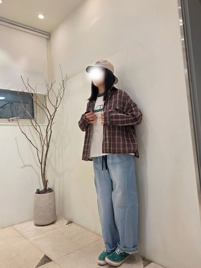 鬆緊腰車線丹寧褲 26310175