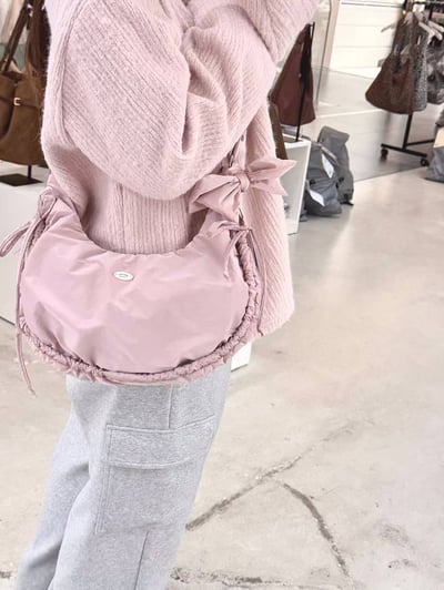 蝴蝶結尼龍半月包 31213